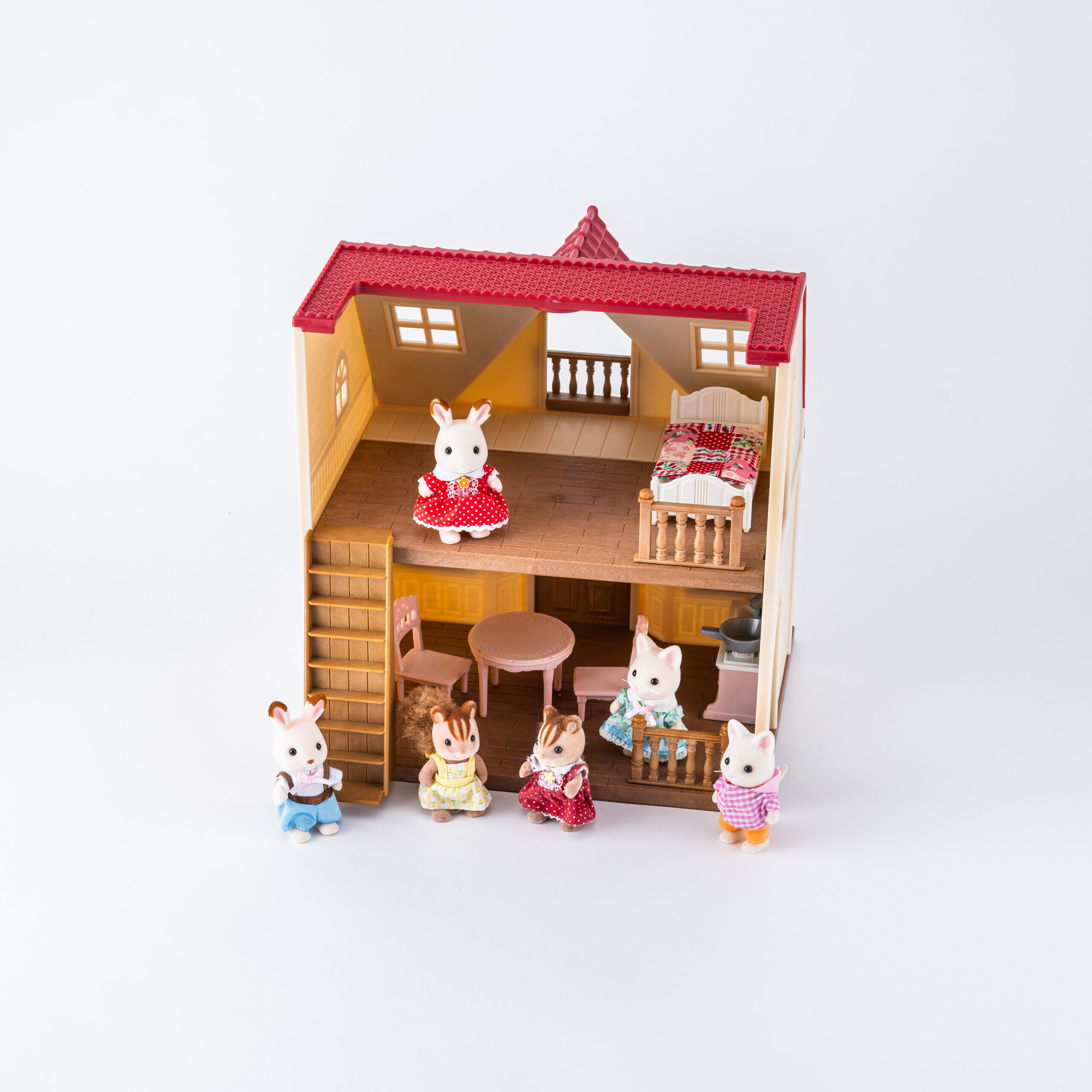 シルバニアファミリー - シルバニアファミリー 大量 まとめ売り トイショップ＋お人形＋家具 レア廃盤品 シルバニアファミリー 赤い屋根の大きなお家 ギフトセット